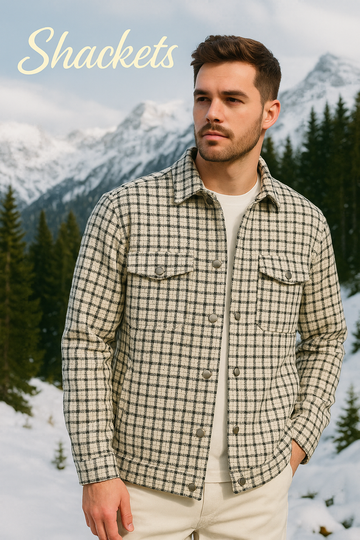 Regular Fit Shacket For Men