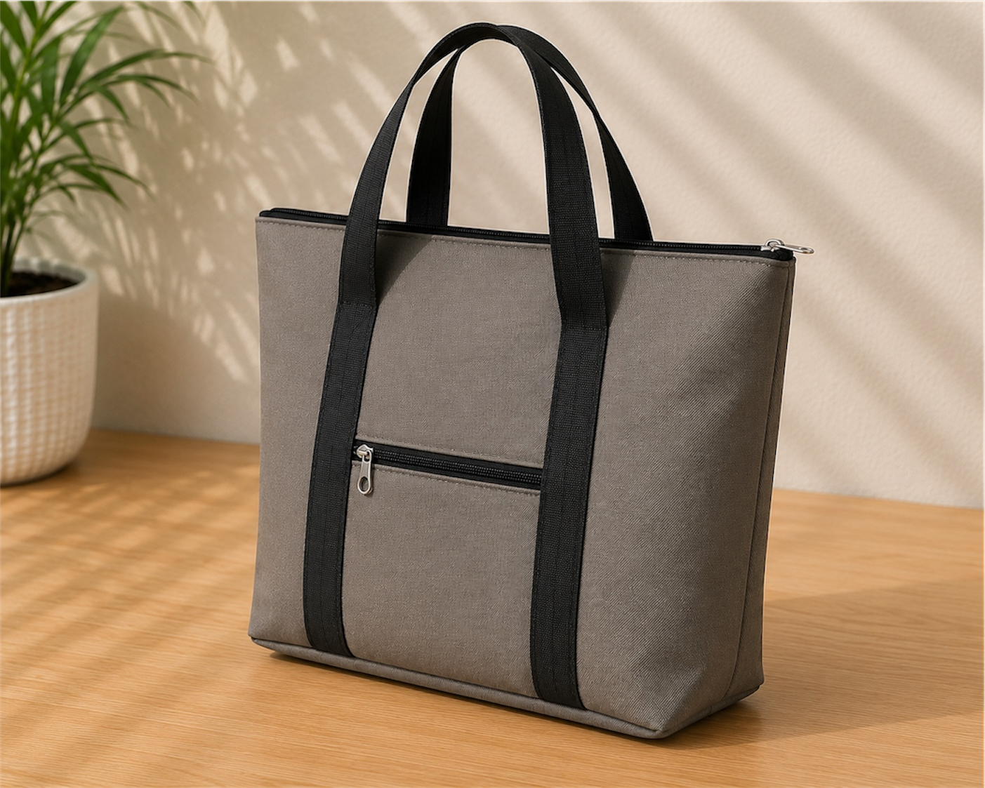 Ash Grey– Handmade Durable & Lightweight Bags by Aunties Side Front