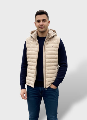 Beige-Men's Sleeveless Jacket