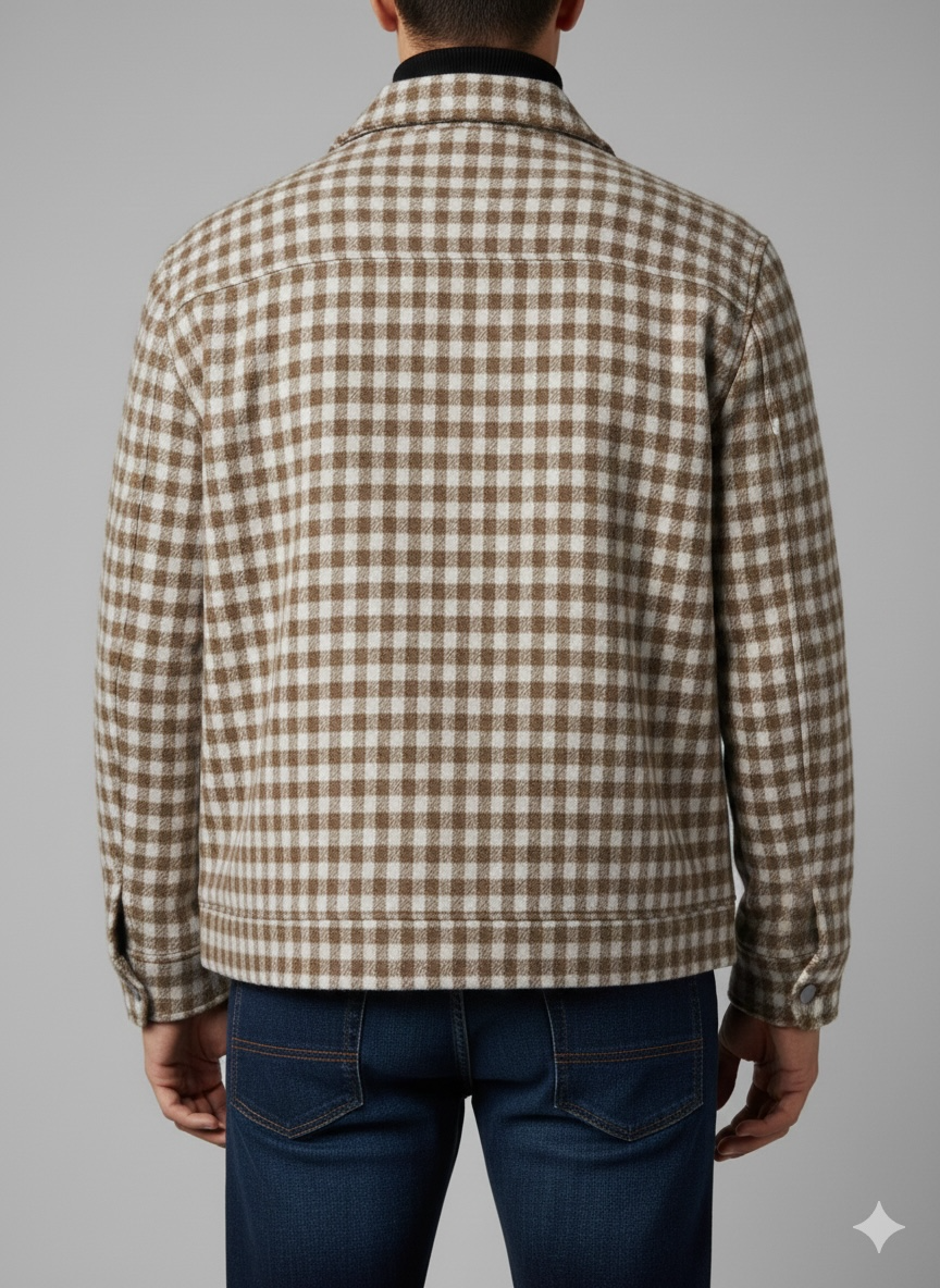 Beige Regular Fit Shacket For Men