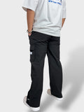 Bell Bottom Black Cargo Pants For Men