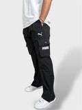 Bell Bottom Black Cargo Pants For Men
