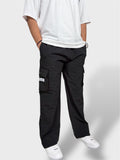 Bell Bottom Black Cargo Pants For Men