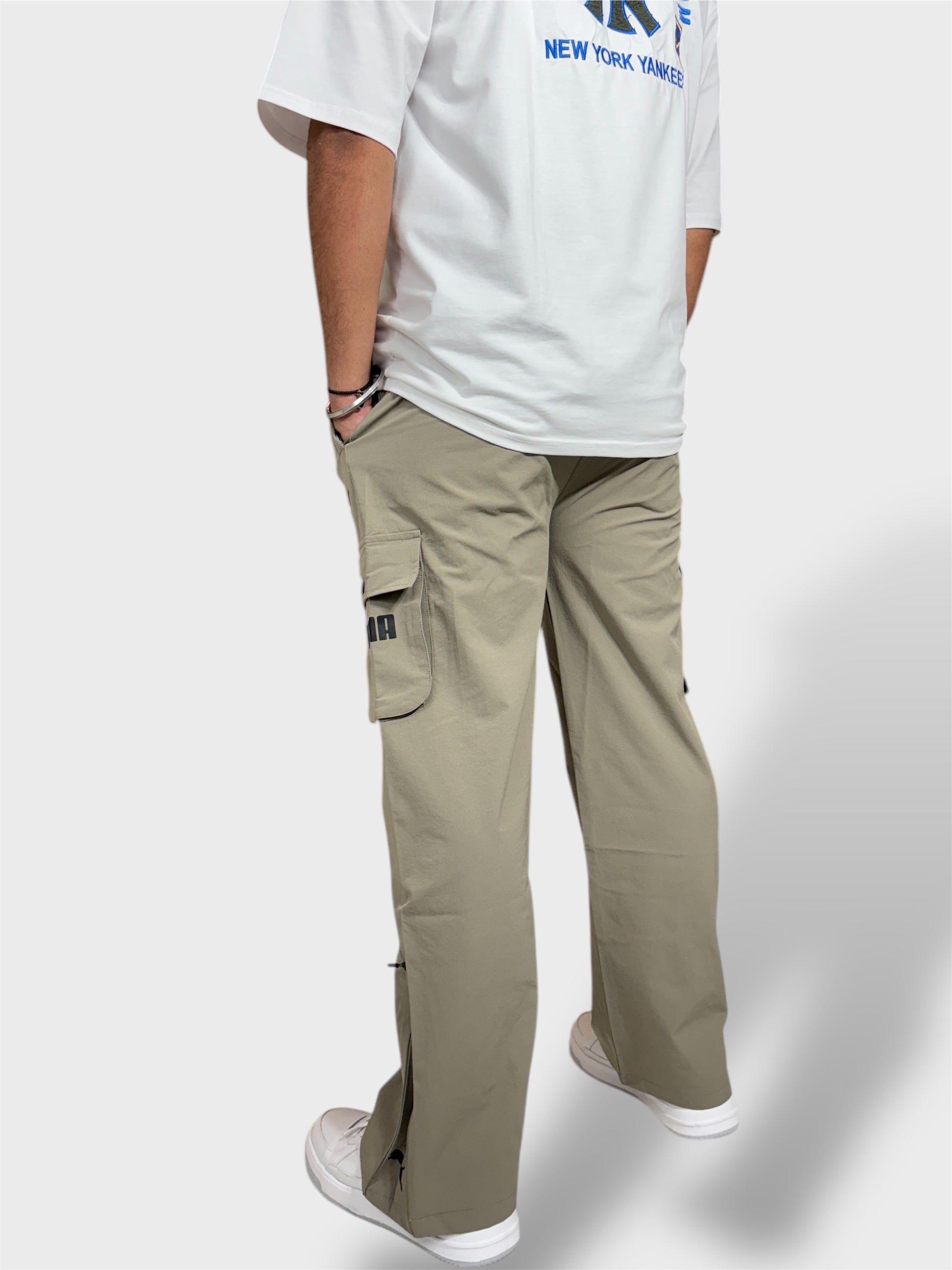 Bell Bottom Brown Cargo Pants For Men