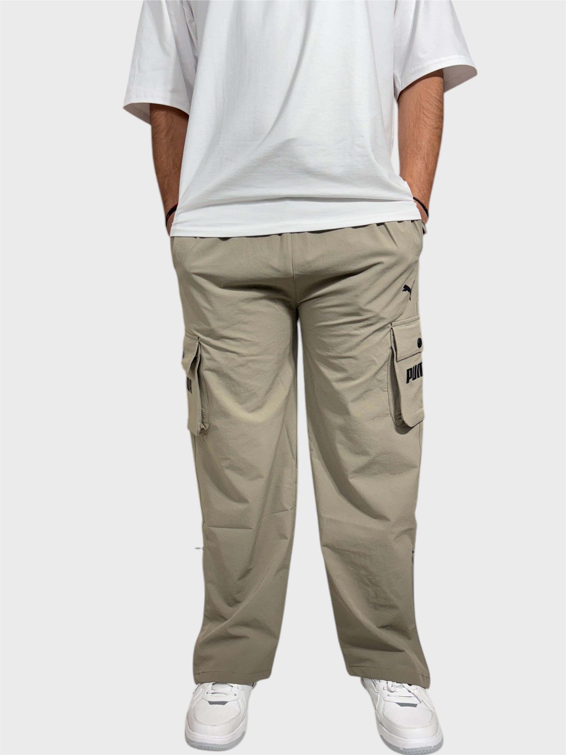 Bell Bottom Brown Cargo Pants For Men
