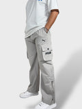 Bell Bottom Gray Cargo Pants For Men Front