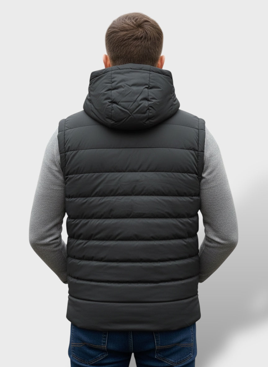Black-Men's Sleeveless Jacket