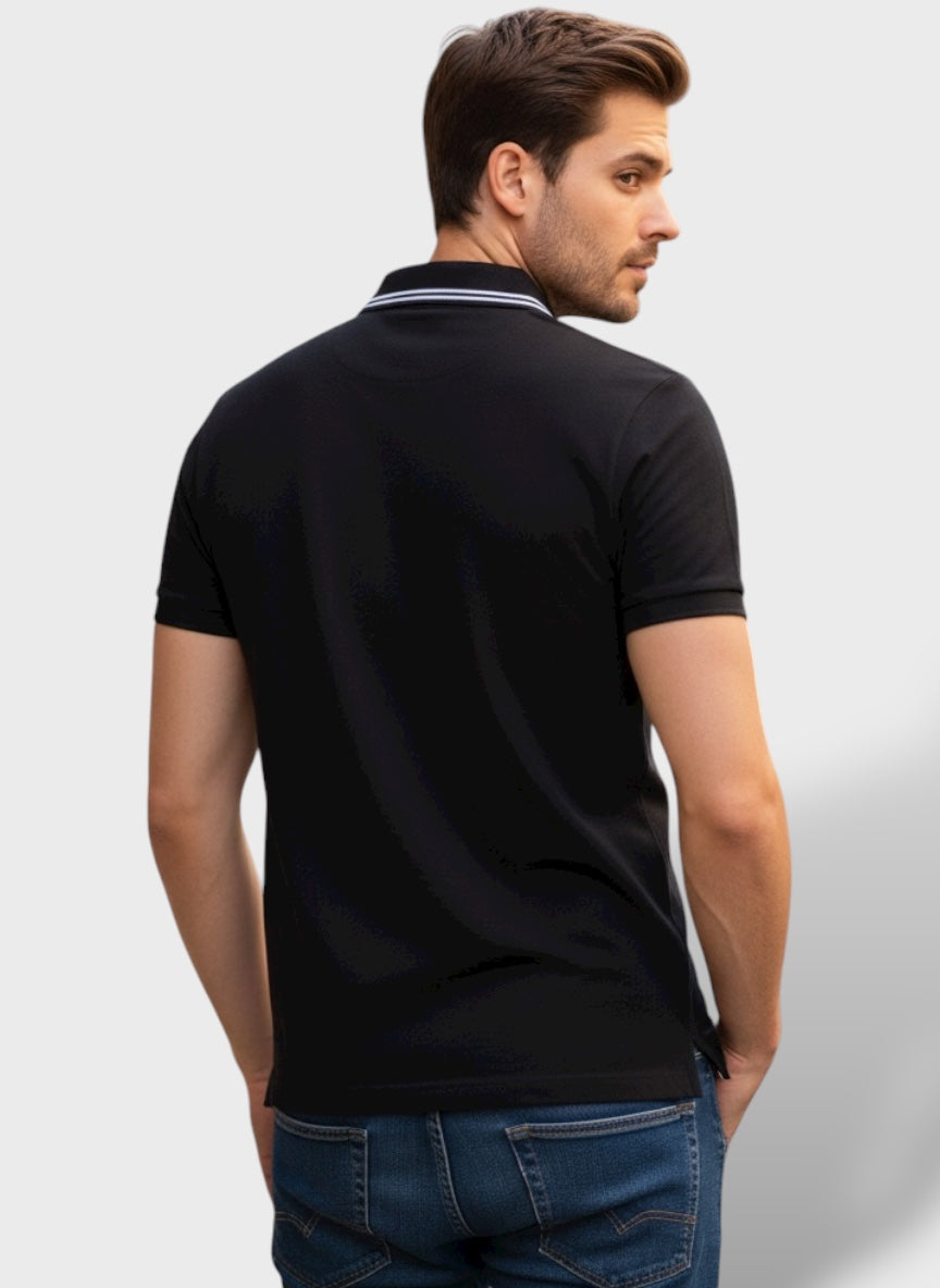 Black-Sporty and Bold Polo T-Shirt For Men