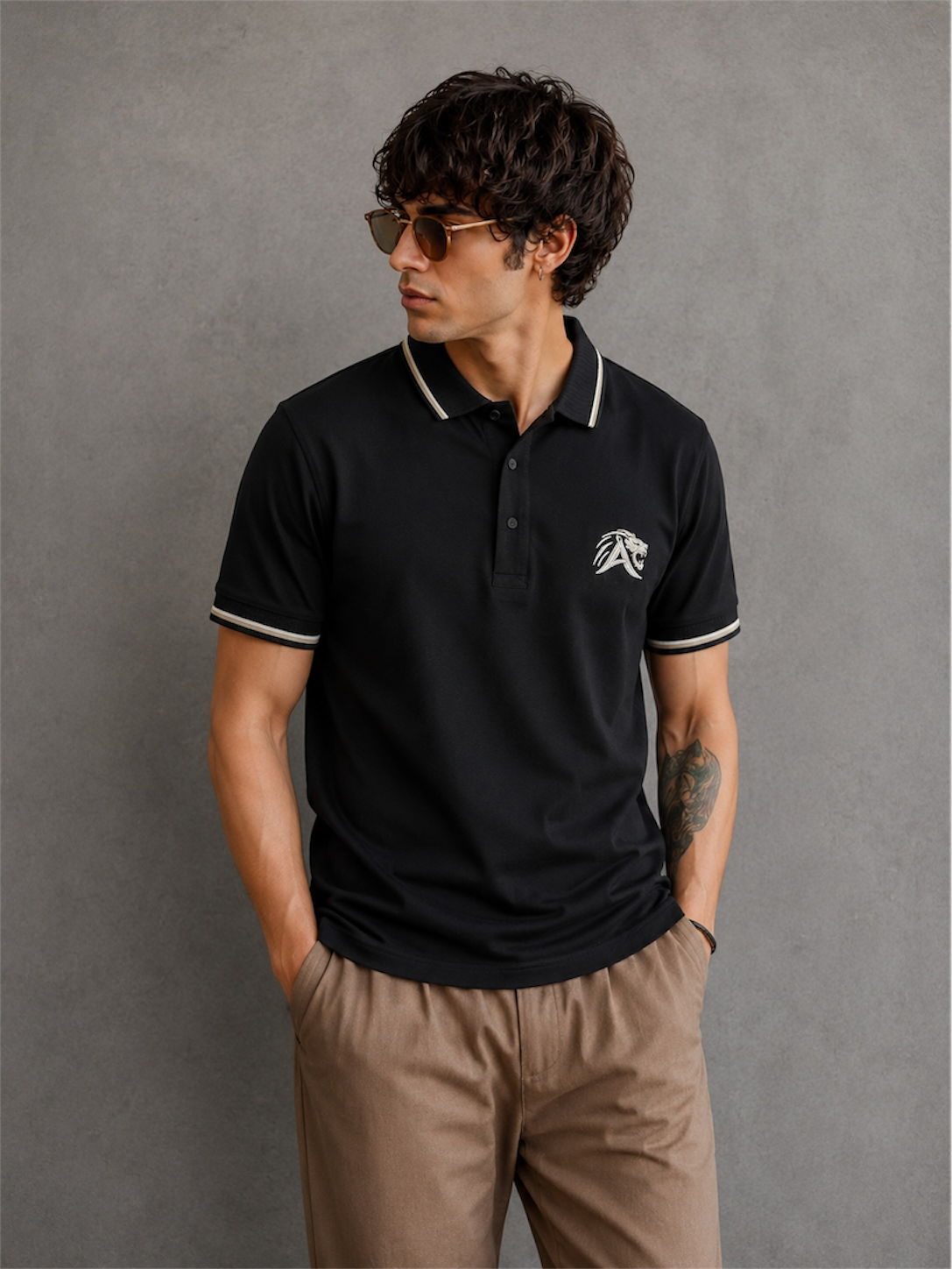 Black-_Lion_King_Polo_T-Shirt_For_Men