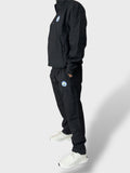 Black Mock Collar Winter Tracksuit for Men-Full Set-Front