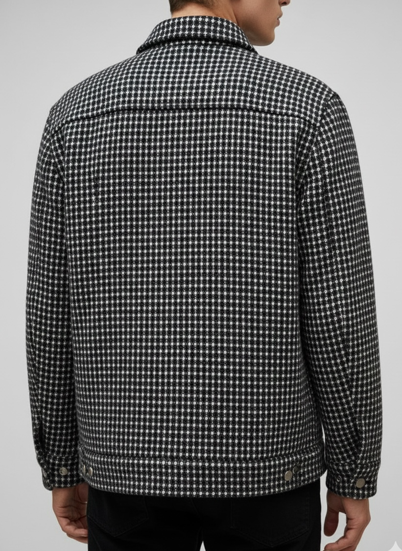 Black Regular Fit Shacket For Men