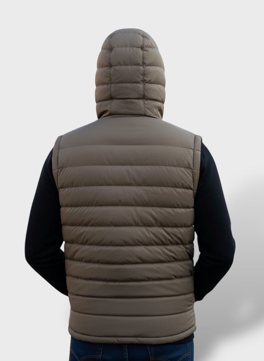 Brown-Men's Sleeveless Jacket