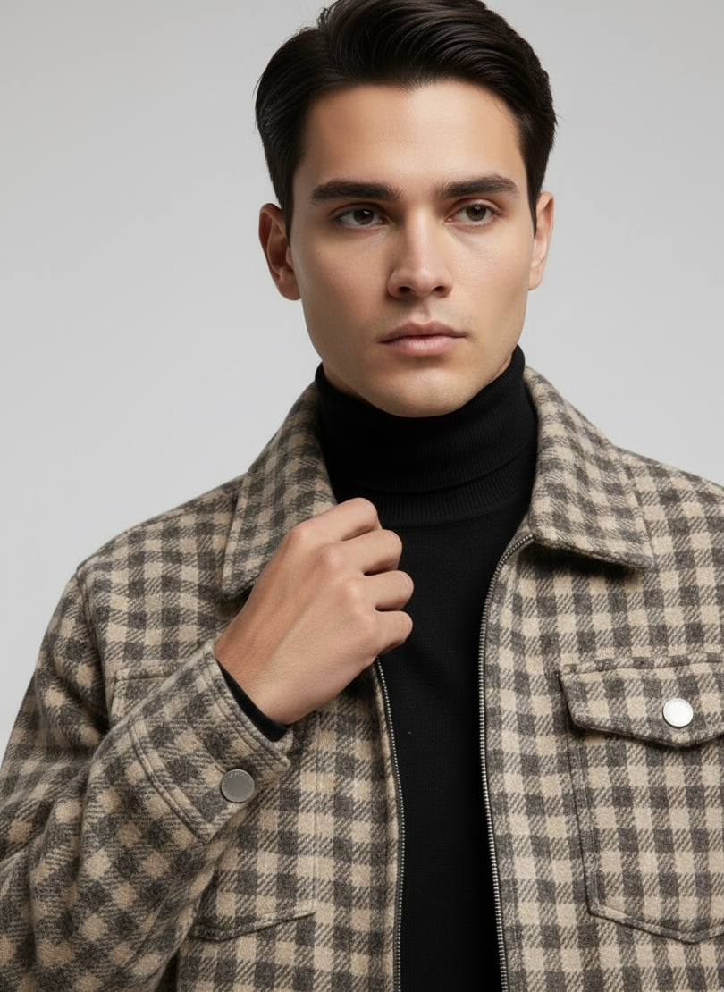 Brown Regular Fit Shacket For Men