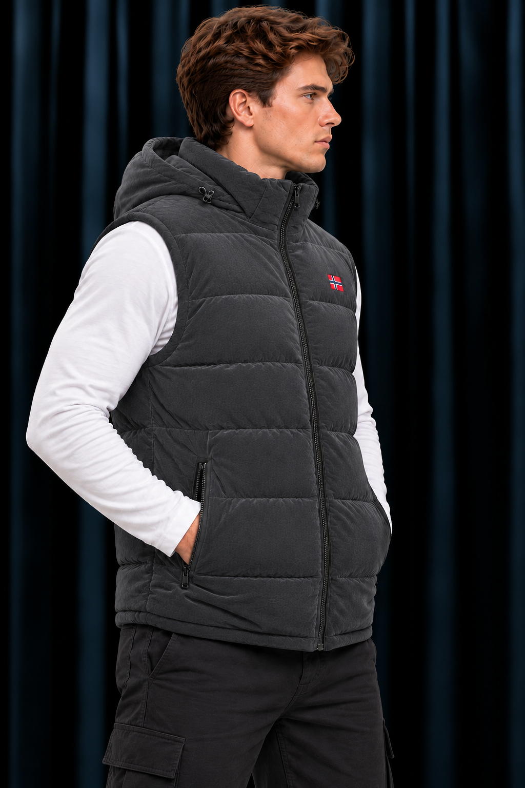 Premium Dark Gray Men's Sleeveless Jacket