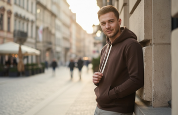 Chocolate Winter Frost-Fit Thermal Hoodie For Men-Side