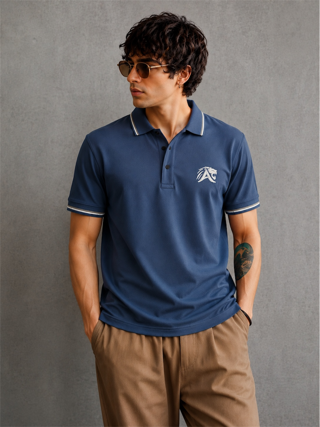 Cobalt blue -Sporty and Bold Polo T-Shirt For Men