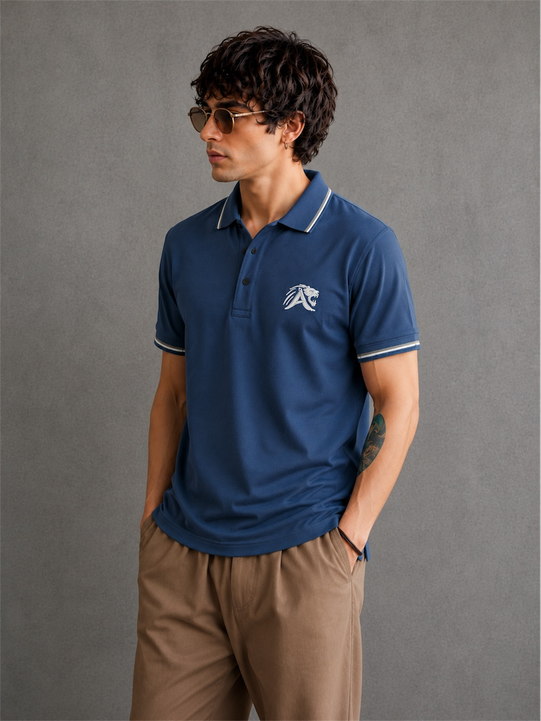 Cobalt blue -Sporty and Bold Polo T-Shirt For Men