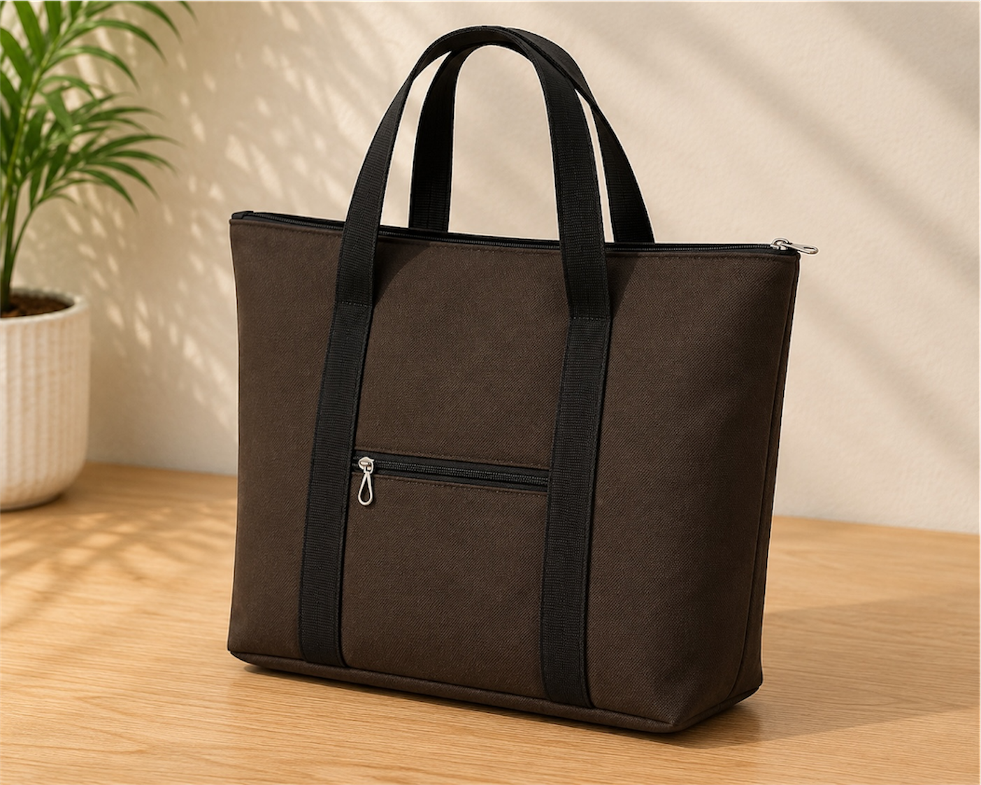 Coffee Brown– Homemade Durable & Lightweight Bags by Aunties-Side