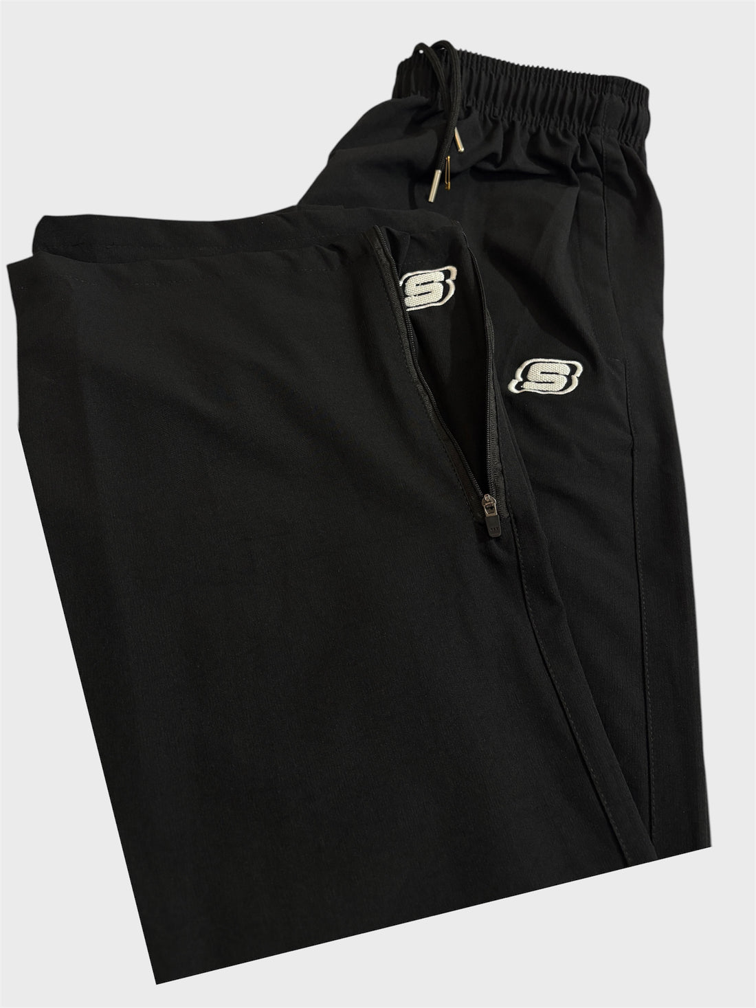 Baggy Fit Bell Bottom Zipper Black  Cargo Pants For Men