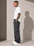 Relax Fit Dark-Grey Travel Cargo Pants 