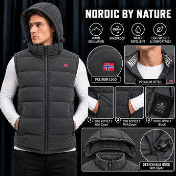 Premium Dark Gray Men's Sleeveless Jacket