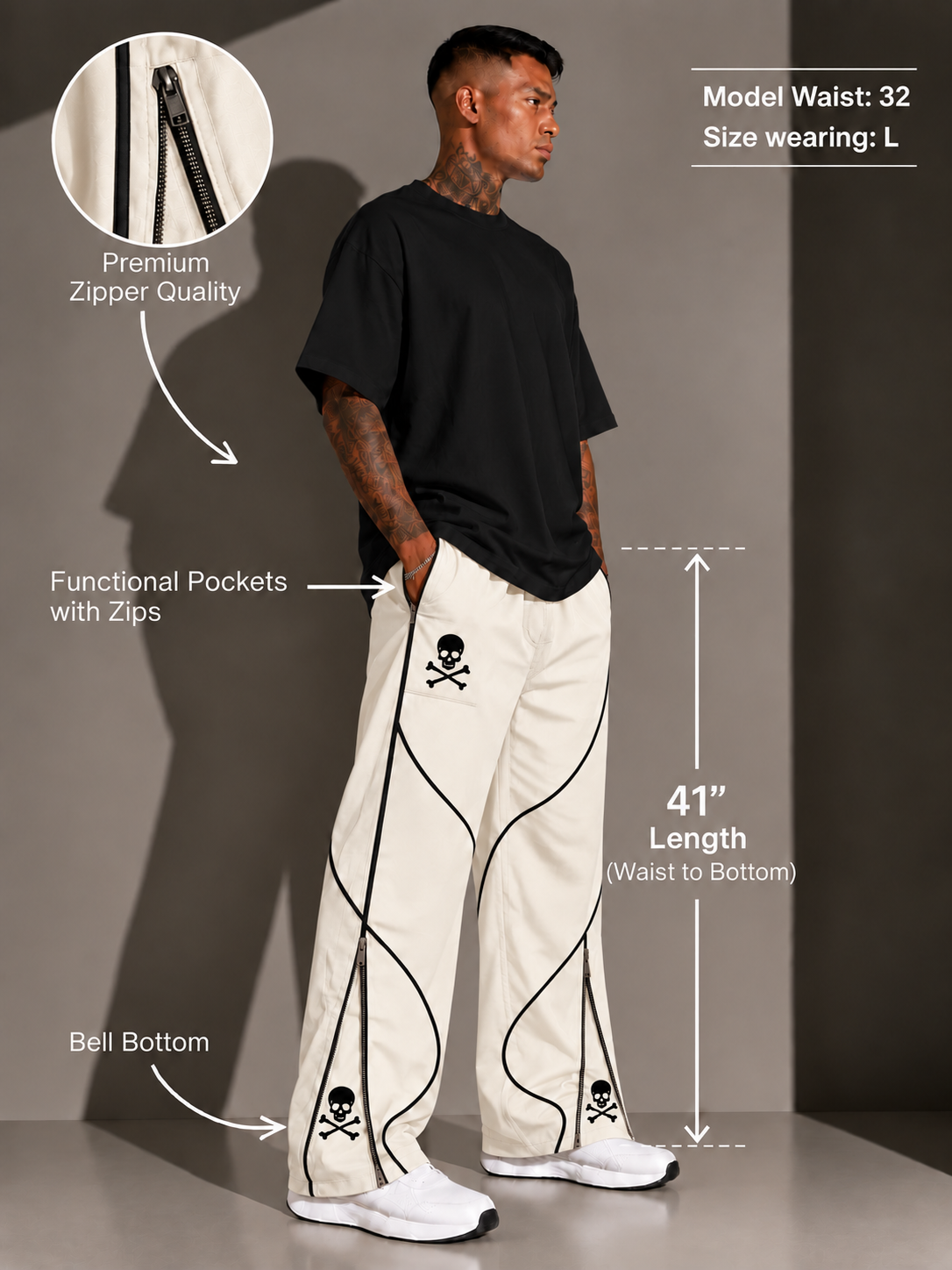 Premium All Seasons Cream Daily Wear Pajamas