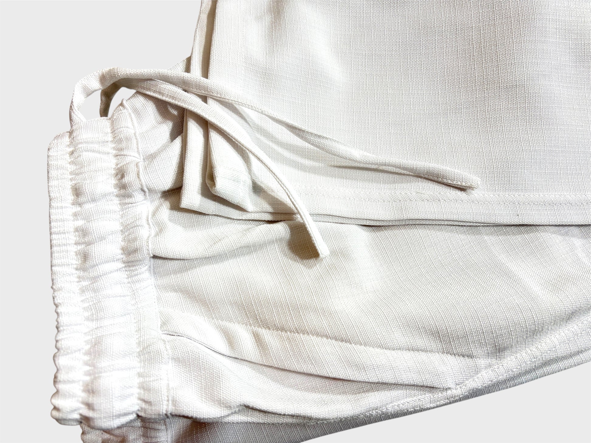 Linen White Loose Fit Pajama For Men-Zoom