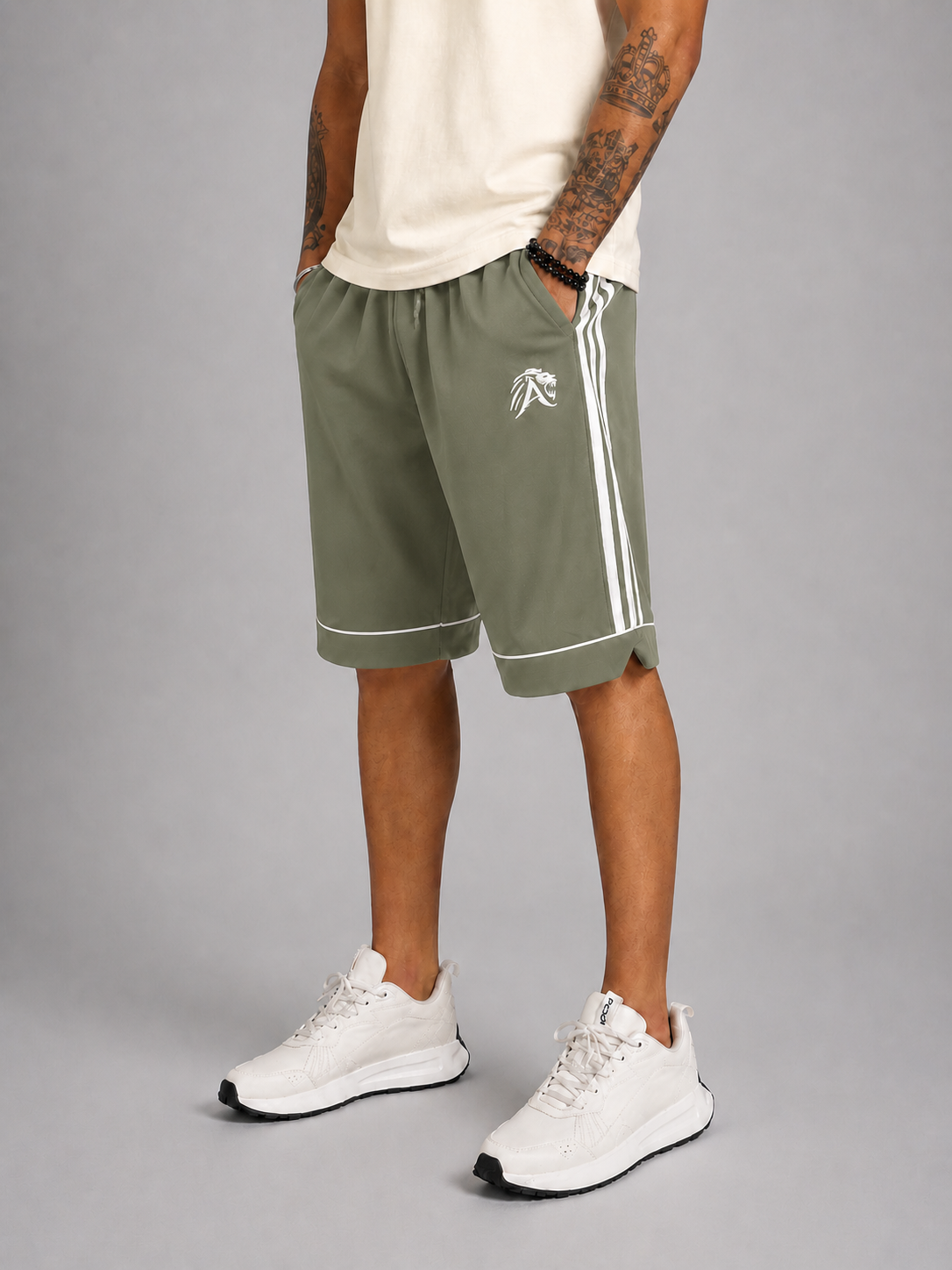 Lion King Dusty Olive KingLine Sports/Gym Shorts