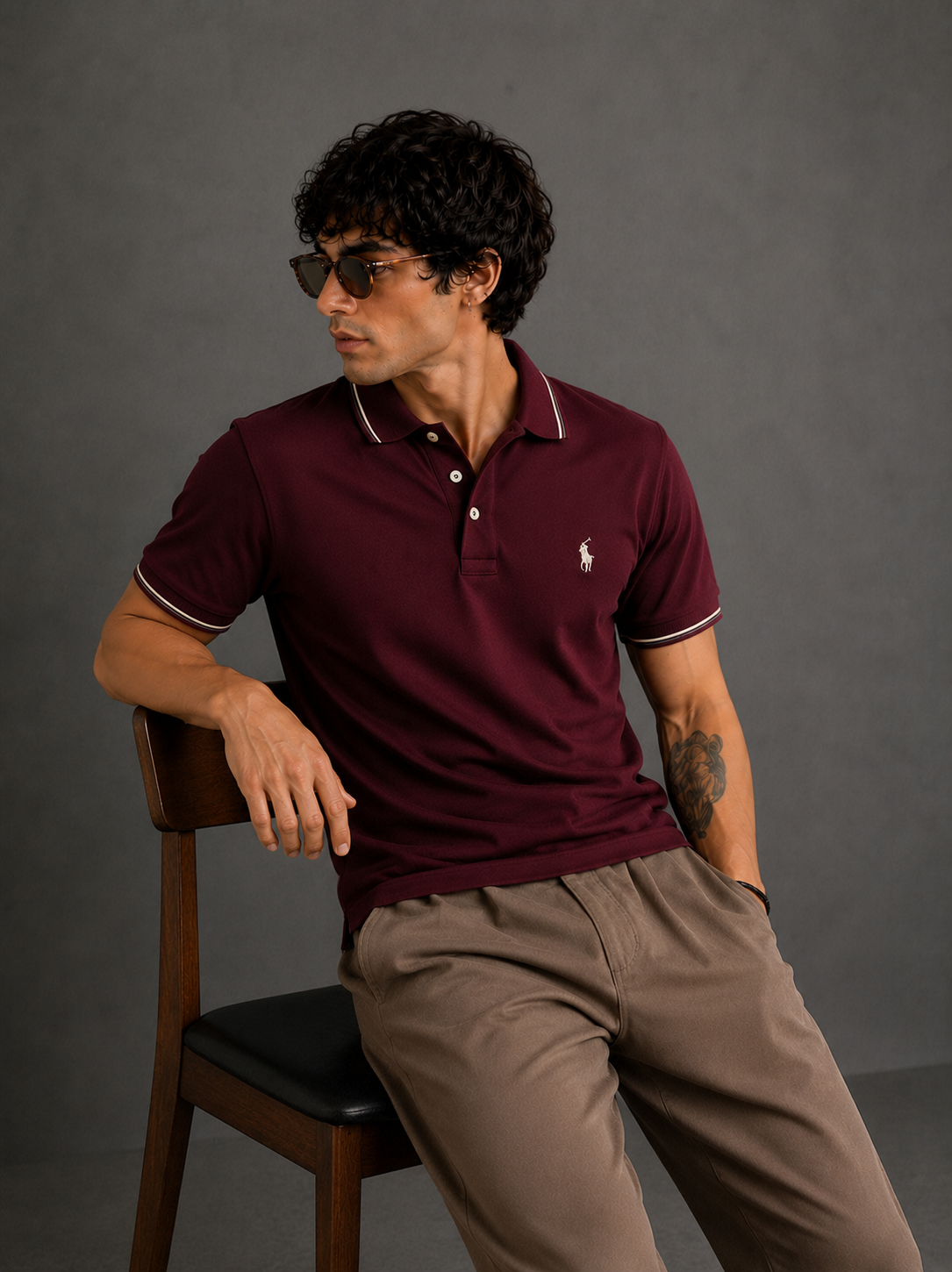 Maroon-Sporty and Bold Polo T-Shirt For Men