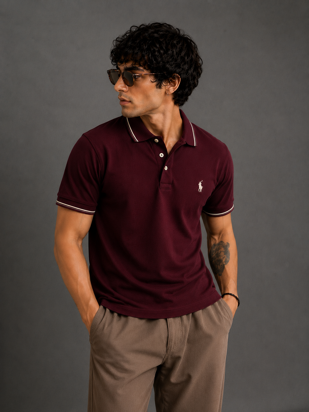 Maroon-Sporty and Bold Polo T-Shirt For Men