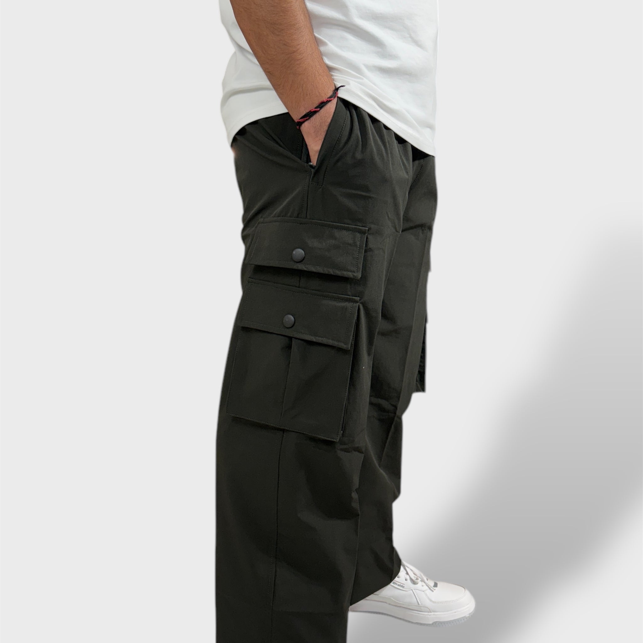 Olive Green Multi Pocket Cargo Pants For Men