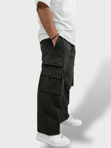 Olive Green Multi Pocket Cargo Pants For Men