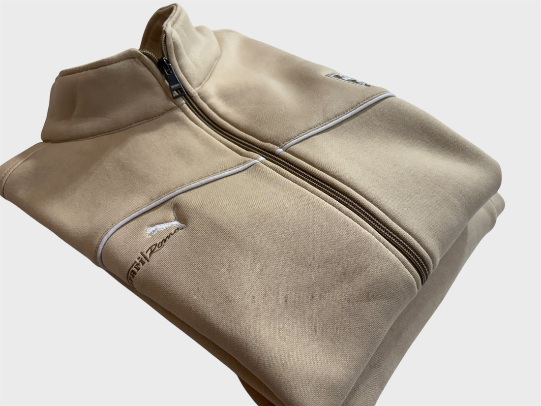 Men Regular Fit Beige Track Suit -Stylish Full Set For Training