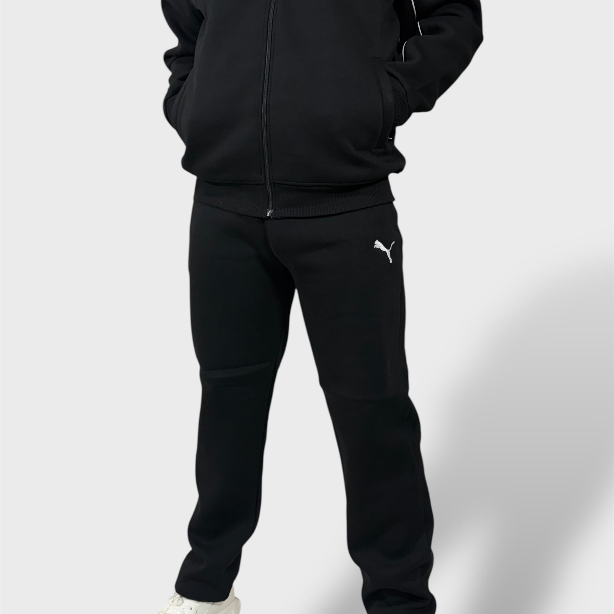 Men Regular Fit Black Track Suit -Stylish Full Set For Training