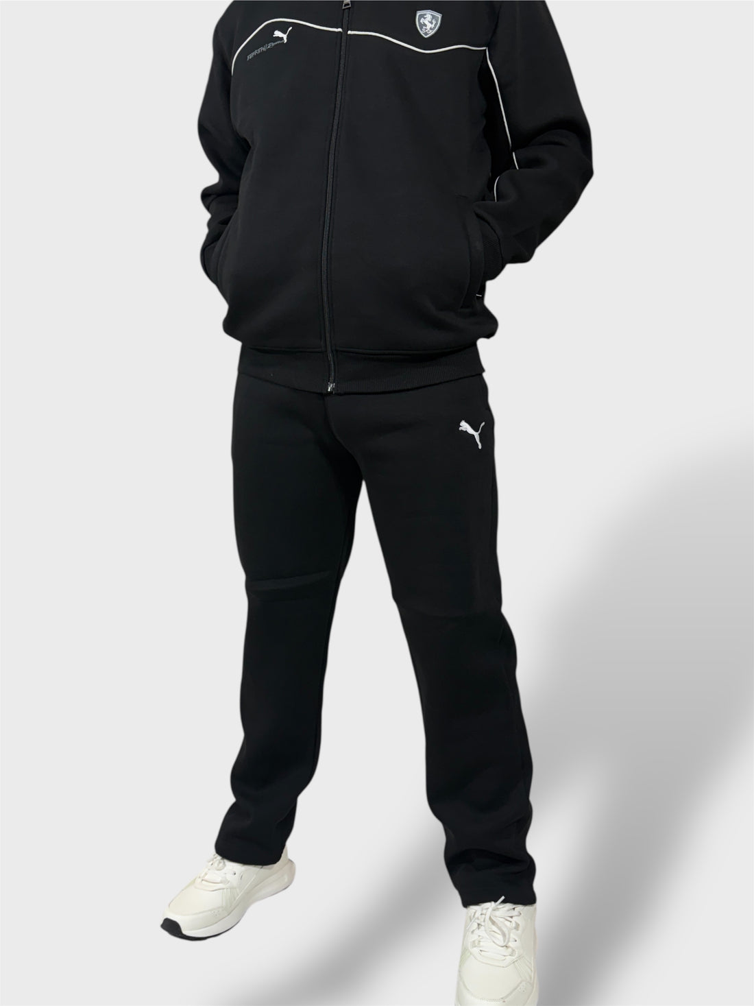 Men Regular Fit Black Track Suit -Stylish Full Set For Training