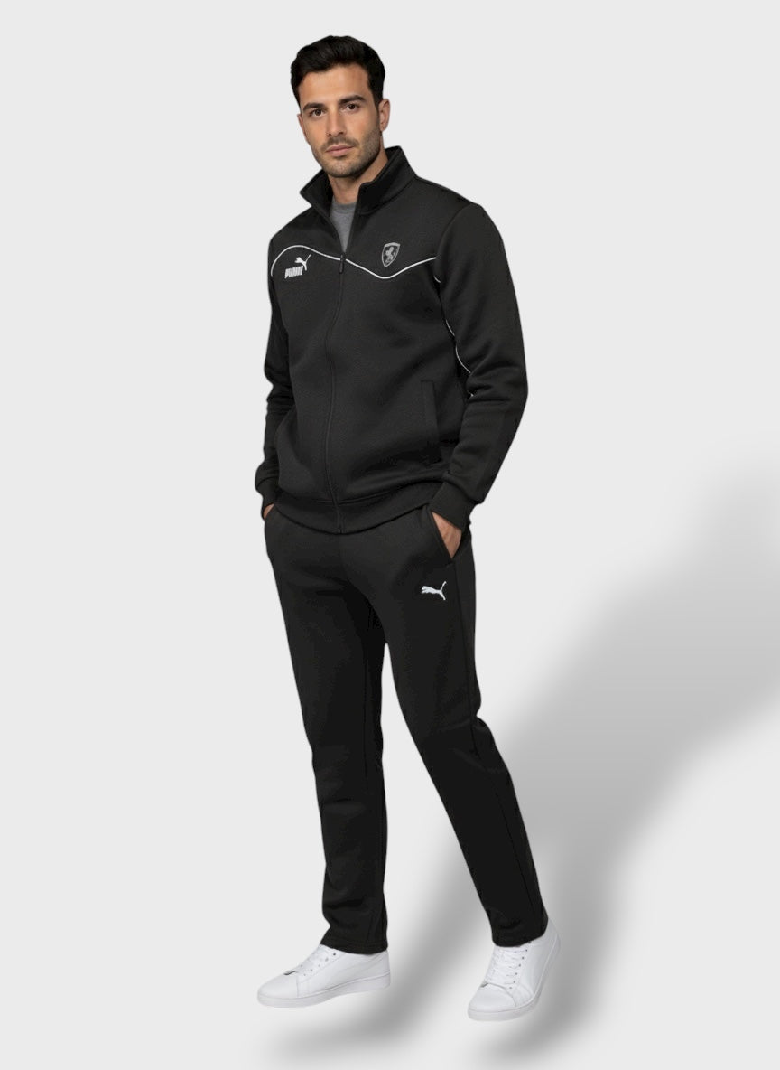 Men Regular Fit Black Track Suit -Stylish Full Set For Training