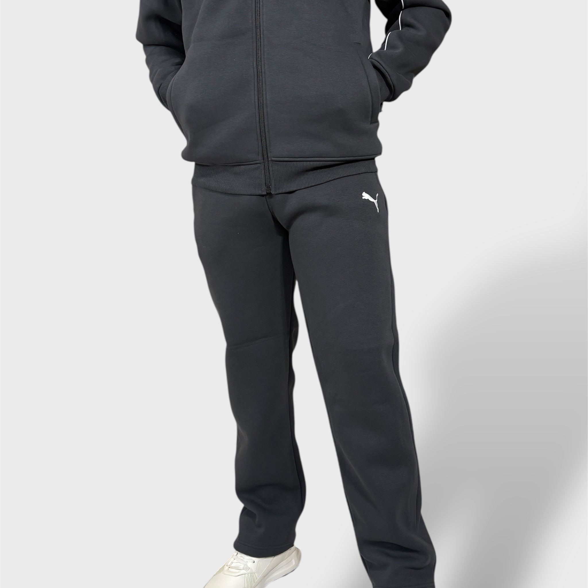 Men Regular Fit Charcoal Track Suit -Stylish Full Set For Training