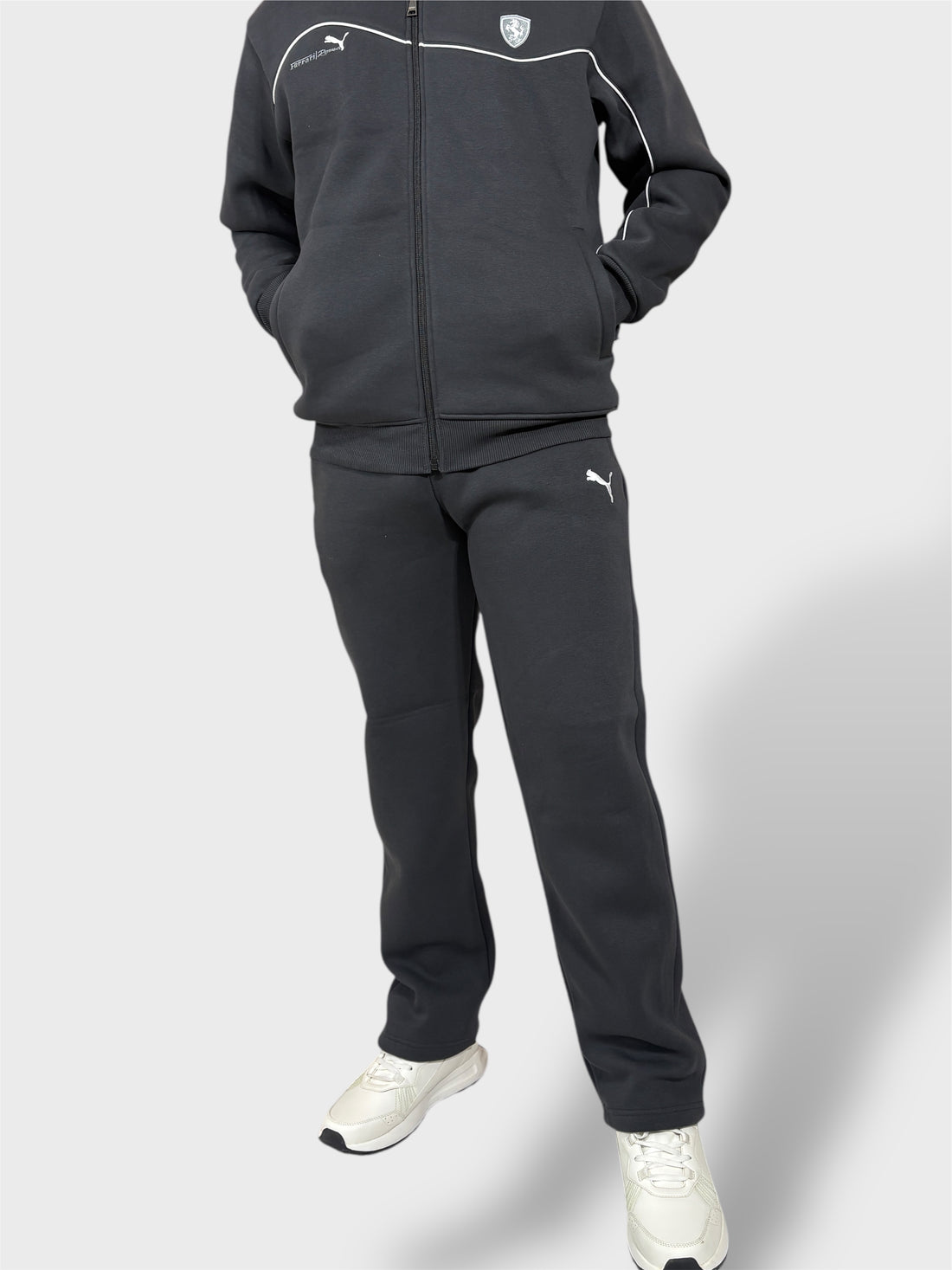 Men Regular Fit Charcoal Track Suit -Stylish Full Set For Training
