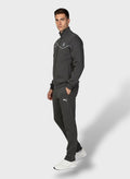 Men Regular Fit Charcoal Track Suit -Stylish Full Set For Training