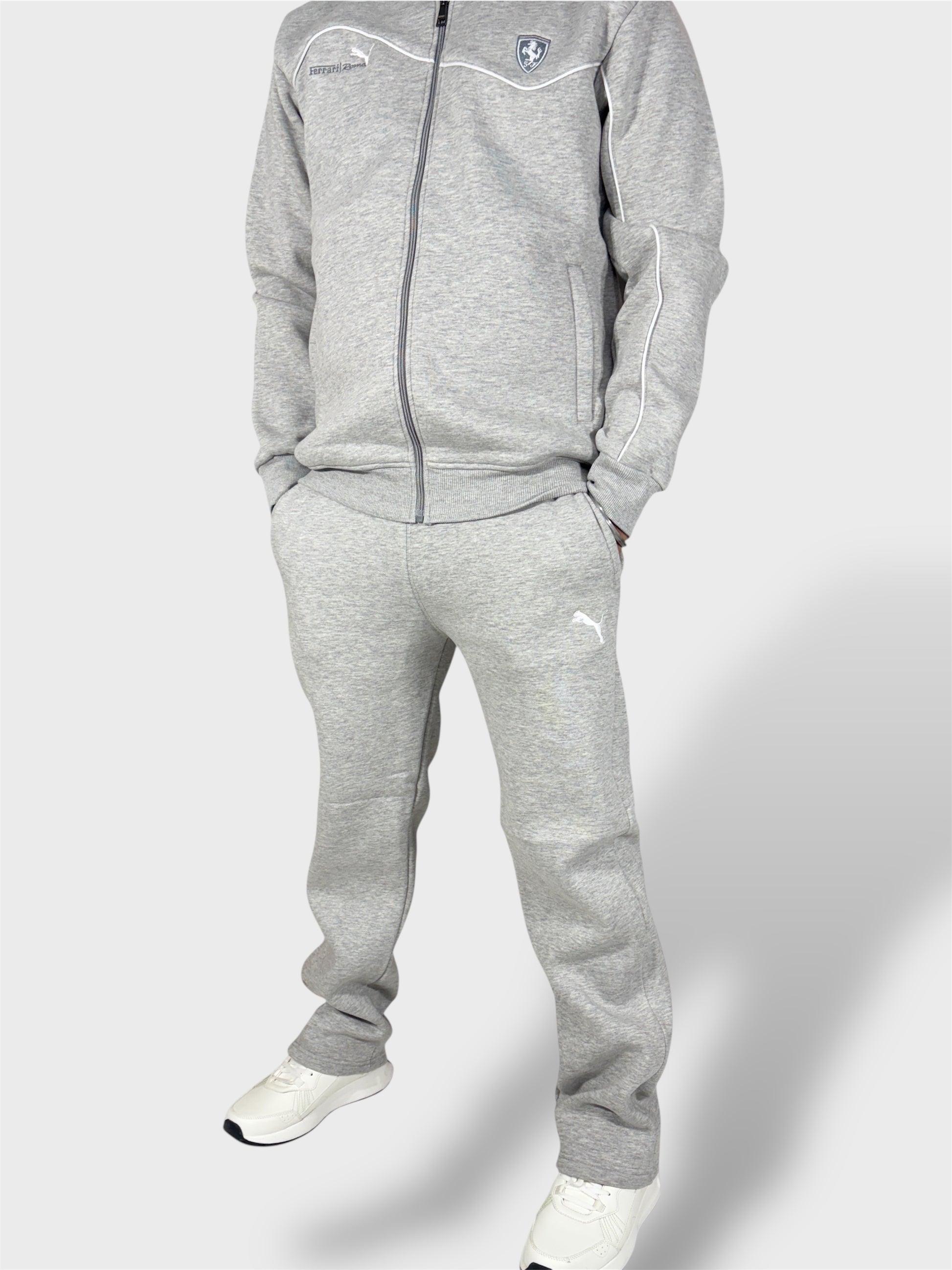 Men Regular Fit Grey Track Suit -Stylish Full Set For Training
