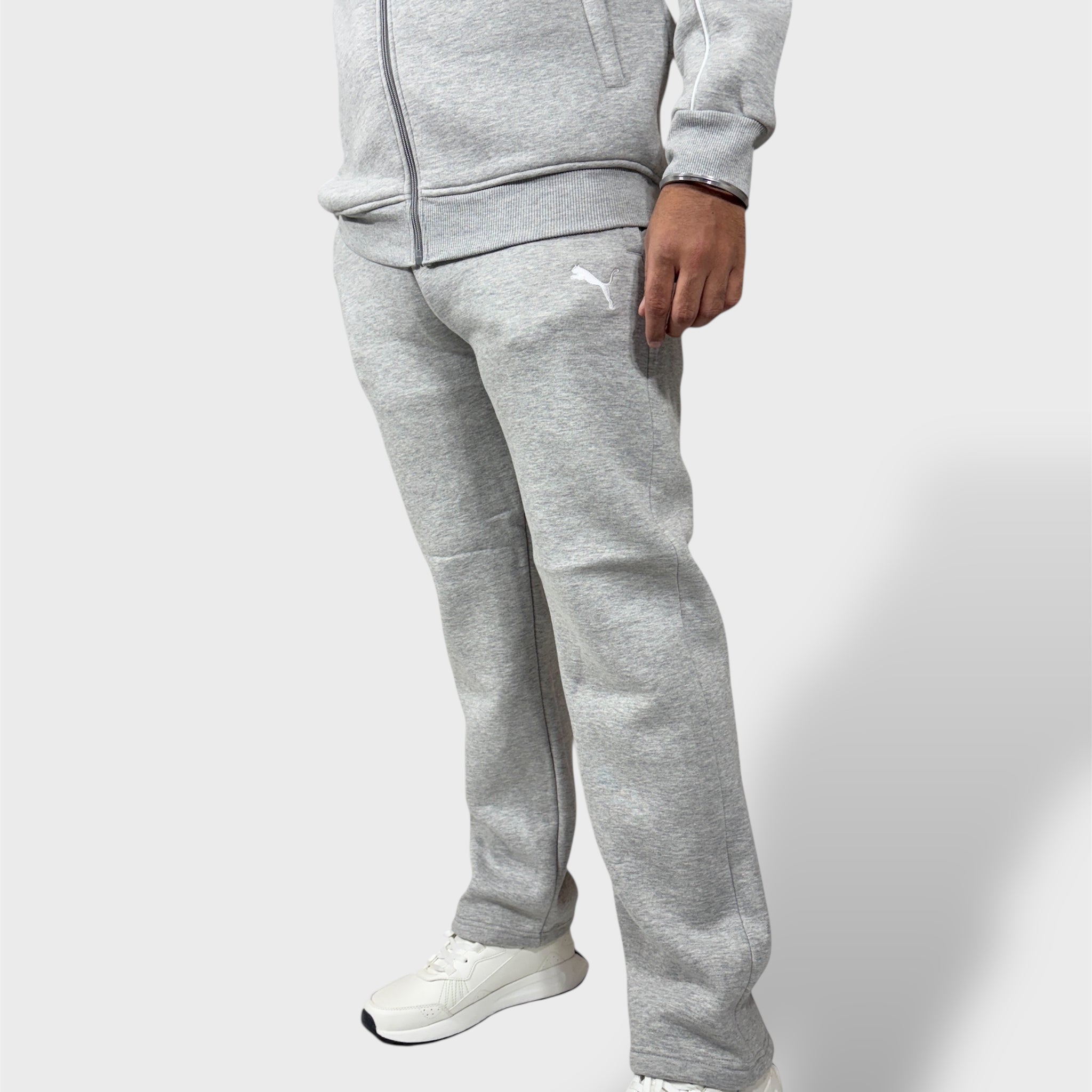 Men Regular Fit Grey Track Suit -Stylish Full Set For Training