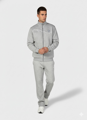 Men Regular Fit Light  Grey Track Suit -Stylish Full Set For Training