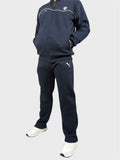Men Regular Fit Navy Blue Track Suit -Stylish Full Set for Training-Close
