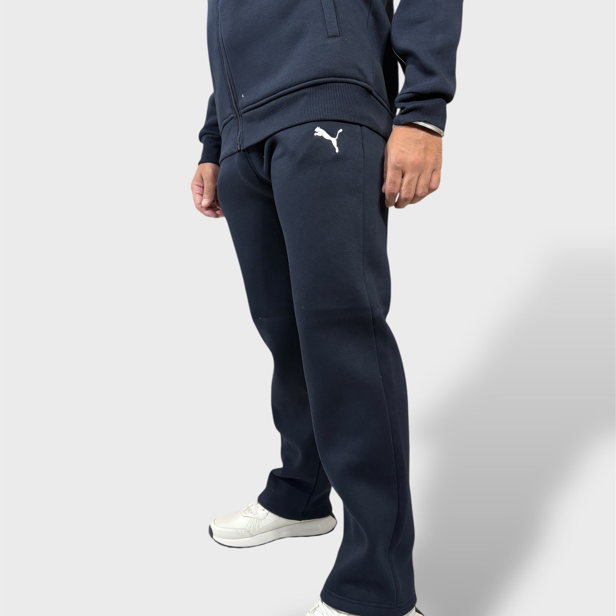 Men Regular Fit Navy Blue Track Suit -Stylish Full Set for Training-Front