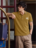 Mustard Brown -Sporty and Bold Polo T-Shirt For Men= front