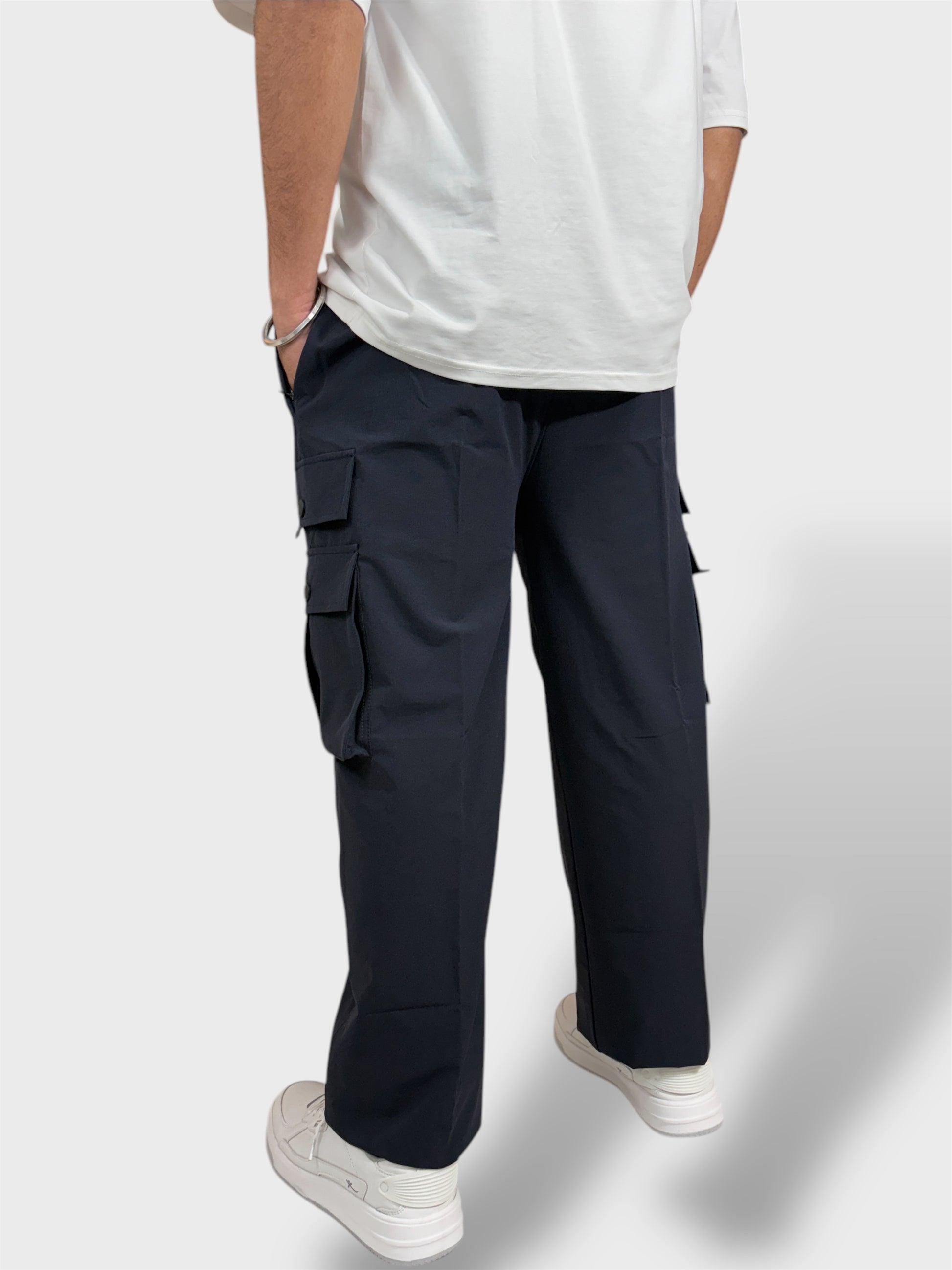 Navy Blue Cargo Pants For Men