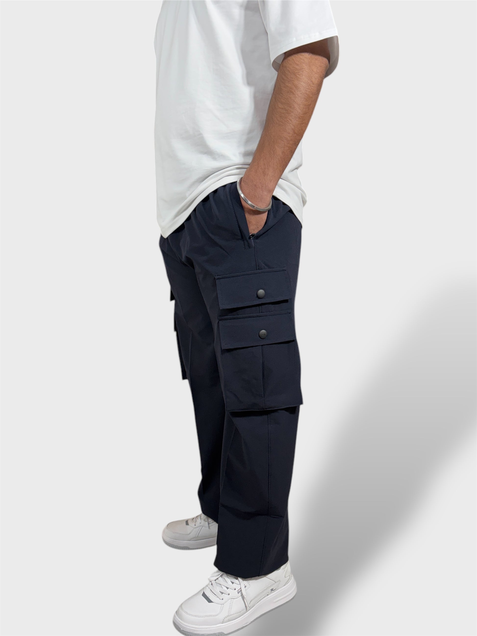 Navy Blue Cargo Pants For Men