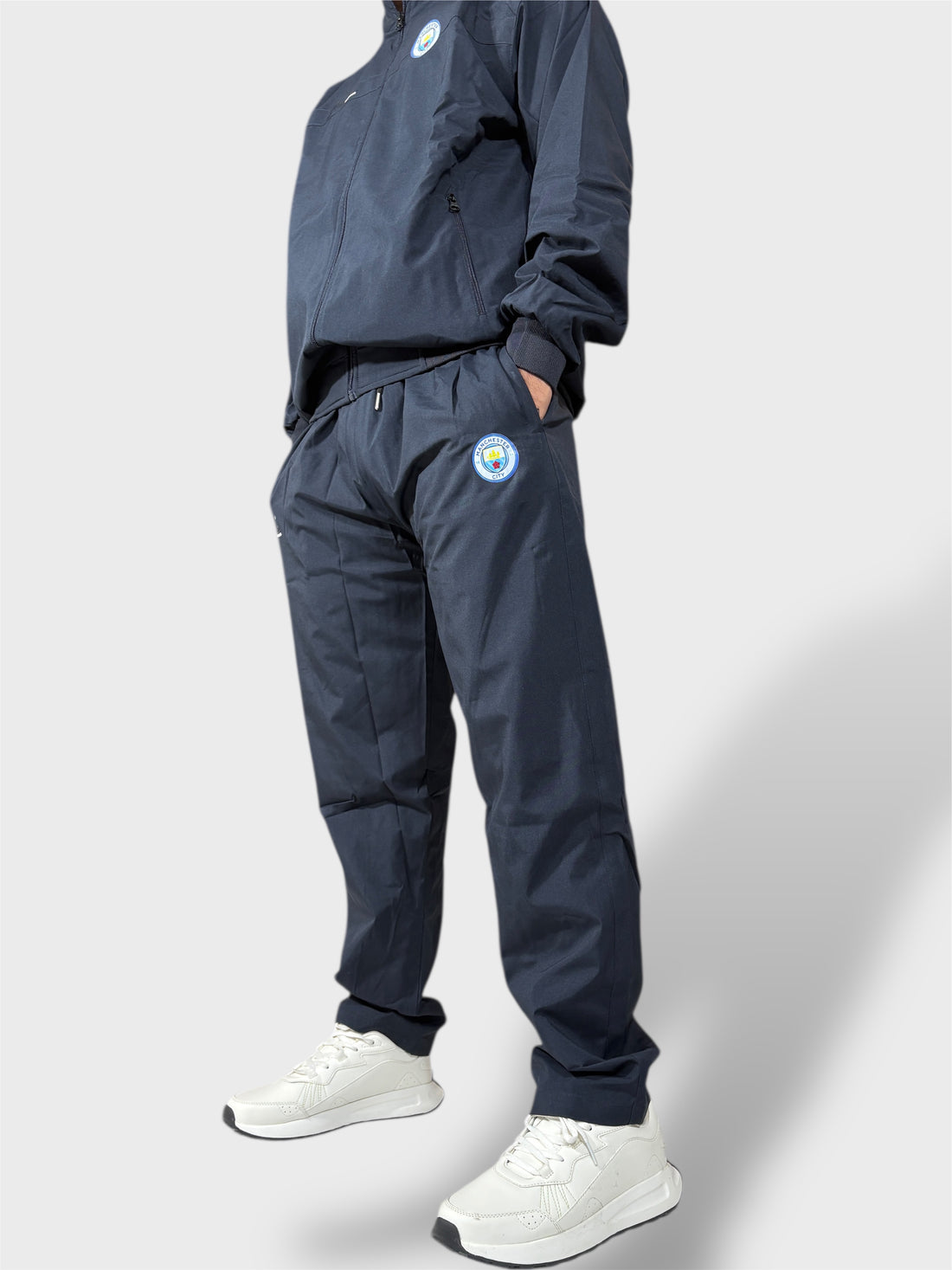 Navy Blue Mock Collar Tracksuit for men-Full Set