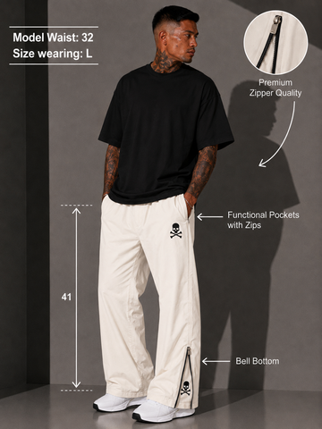 All Seasons Grand Line Pirate Off White Daily Wear Pajamas