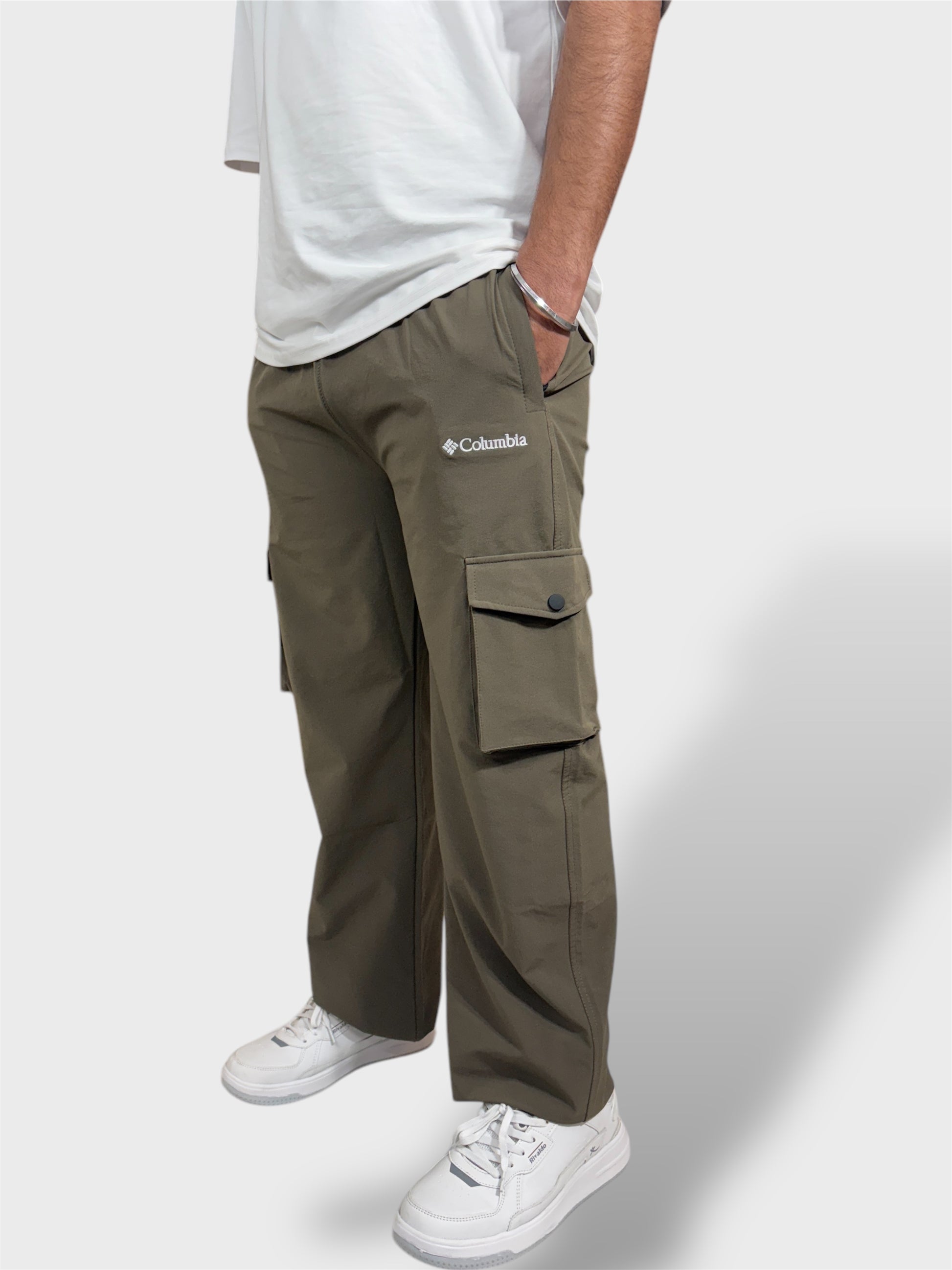 Olive Green Cargo Pants For Men Side